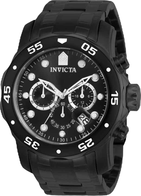 Men's 0076 Pro Diver Quartz Chronograph Black Dial Watch