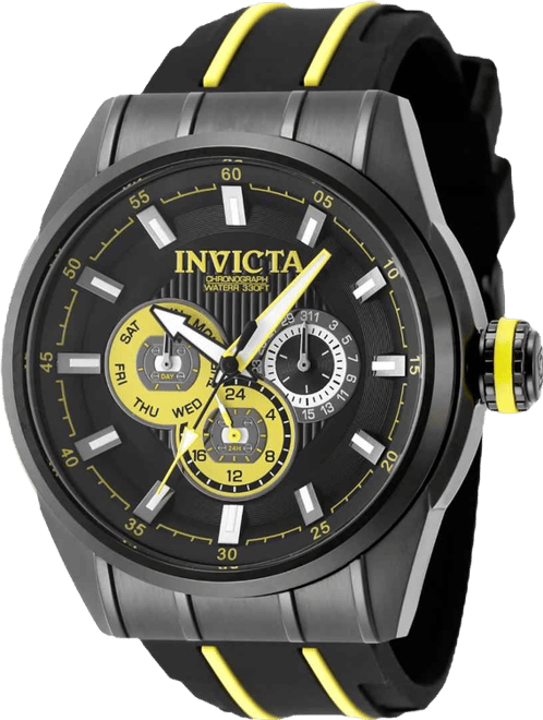 Men's 49052 Speedway Quartz Chronograph Yellow, Black Dial Watch