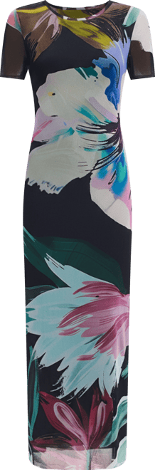 Women's Watercolor floral fitted dress