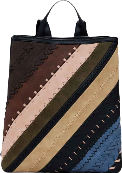 Women's Medium faux leather effect backpack with stitching