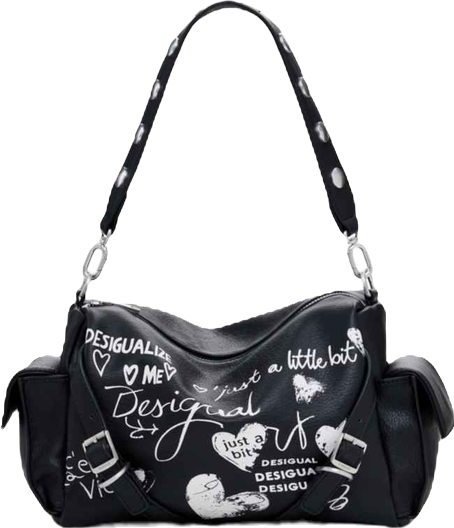 Women's Medium faux leather bowling bag with letters