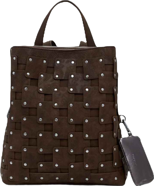 Women's Medium faux leather patch backpack