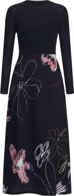 Women's 2-in-1 brushstroke dress