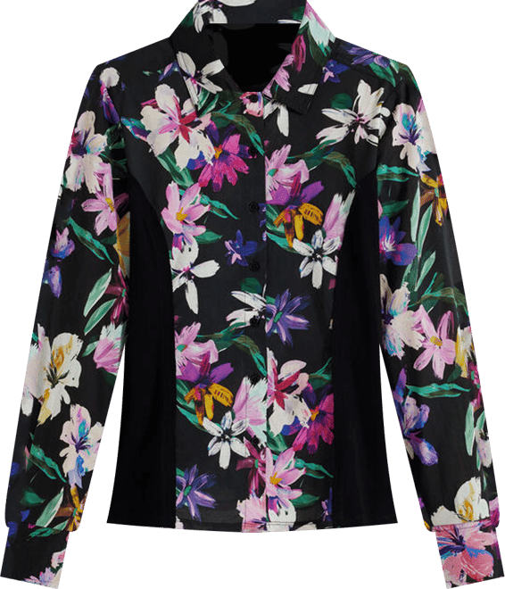 Women's Combined silhouette floral shirt