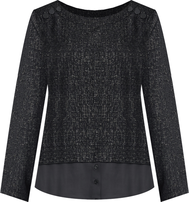 Women's Textured Contrast-Hem Top