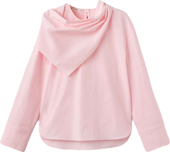 Women's Handkerchief Detail Poplin Blouse