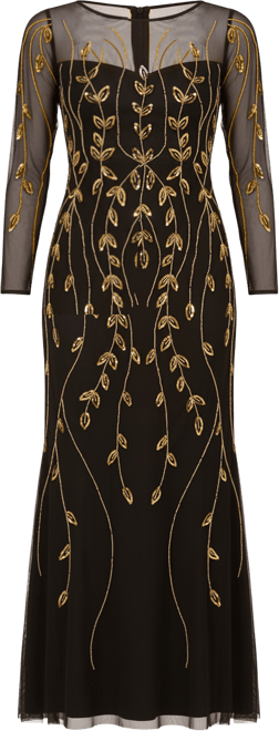 Women's Beaded Long-Sleeve Dress