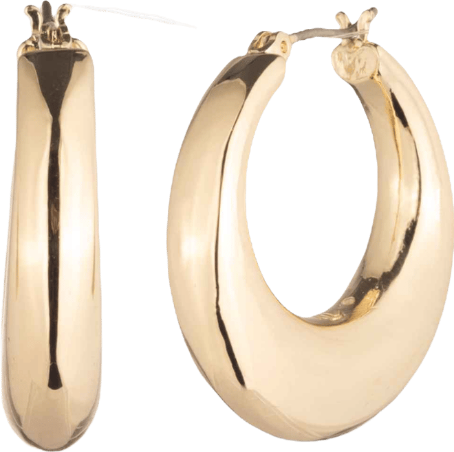 Gold-Tone Sculptural Hoop Earrings