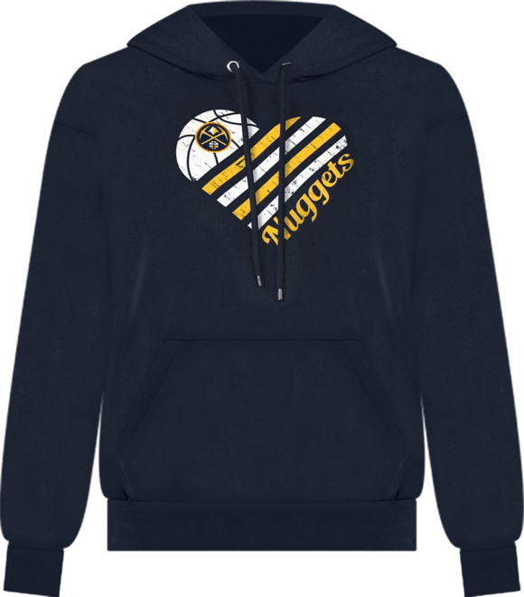 Women's Navy Denver Nuggets Team Heart Tri-Blend Pullover Hoodie