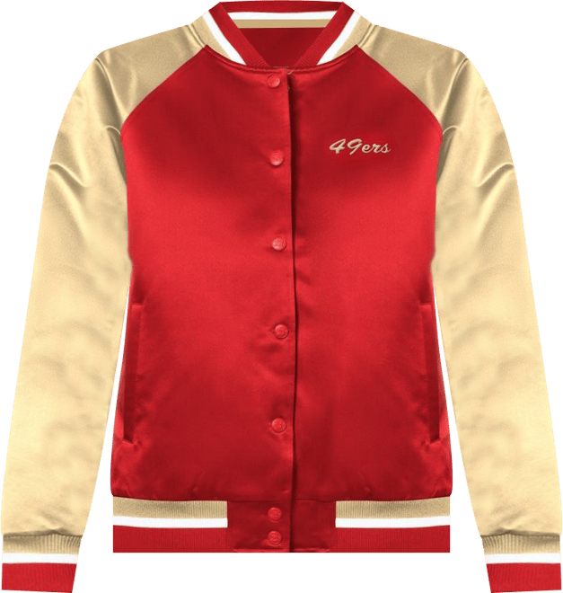 Women's Scarlet/Gold San Francisco 49ers Satin Full-Snap Varsity Jacket