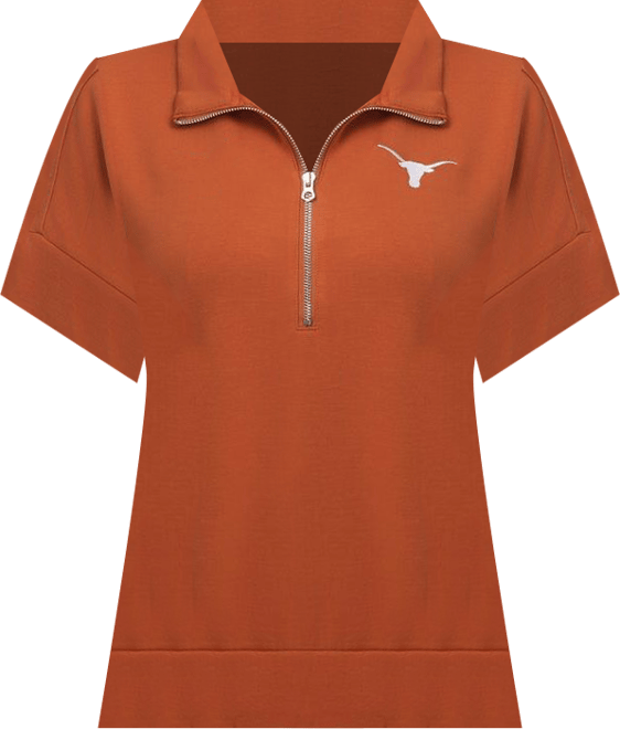 Women's Texas Orange Texas Longhorns Tri-Blend Quarter-Zip Flowy Top