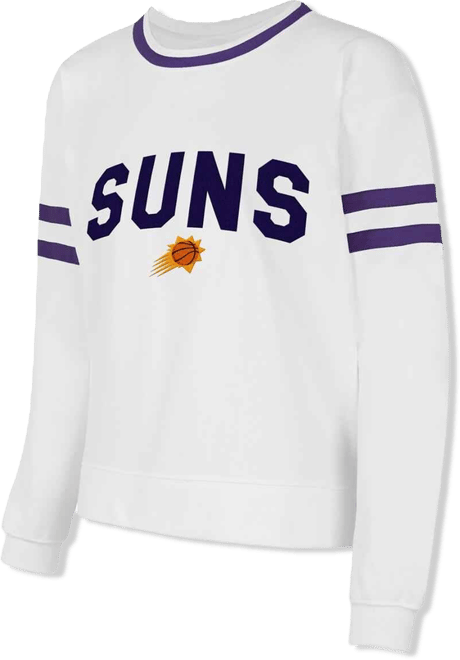 Women's White/Purple Phoenix Suns Borough Pullover Sweatshirt