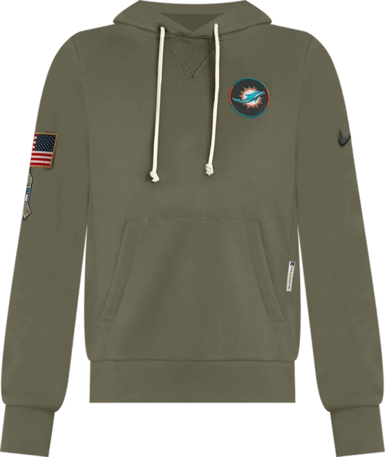 Women's Olive Miami Dolphins 2025 Salute to Service Sideline Standard Issue Dri-fit Hoodie