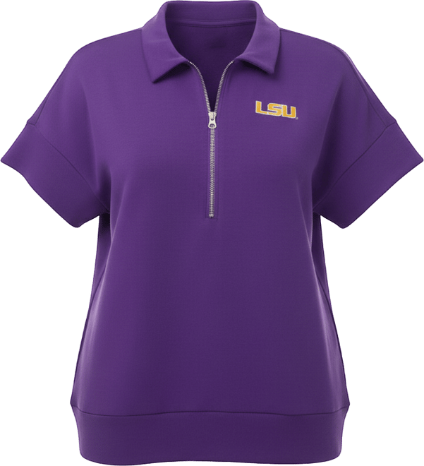 Women's Purple Lsu Tigers Tri-Blend Quarter-Zip Flowy Top