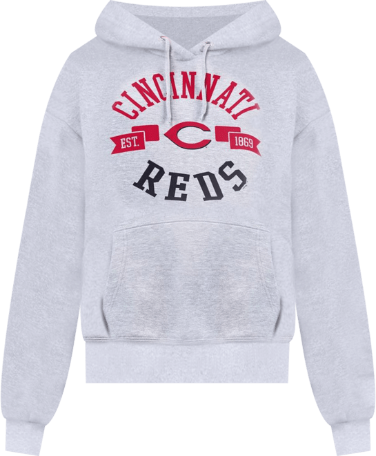 Women's Heather Gray Cincinnati Reds City Graphic Pullover Hoodie