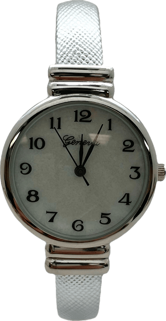 Metallic Colors Everyday Minimalist Bangle Women Watch, Silver