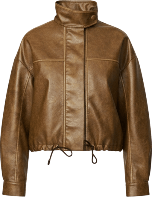 Women's Unstructured Faux Leather Bomber
