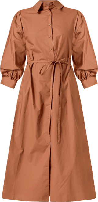 Women's Flared Shirt Midi Dress
