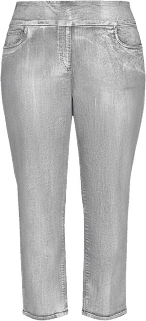 Plus Size Metallic Painted Pull On Jeans