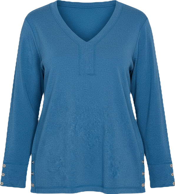 Plus Size Luxe Rib V-Neck Button Accent Knit Top