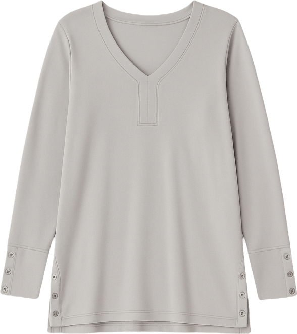 Plus Size Luxe Rib V-Neck Button Accent Knit Top