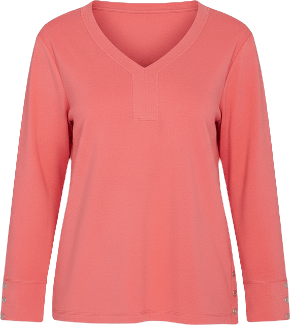 Plus Size Luxe Rib V-Neck Button Accent Knit Top