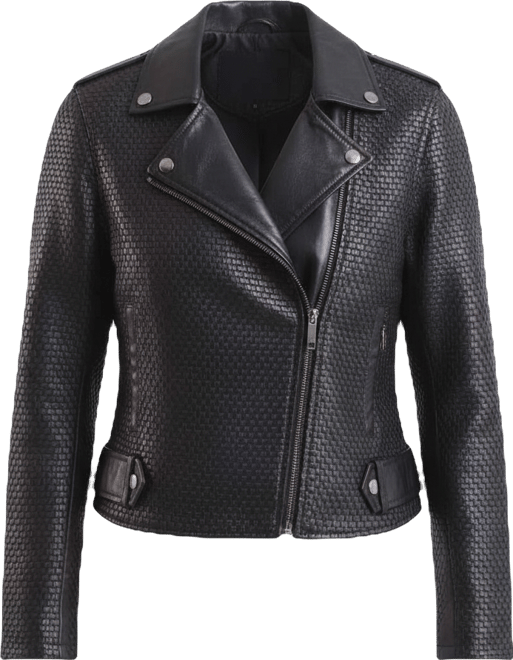 Women's Claire Leather Woven Biker Jacket