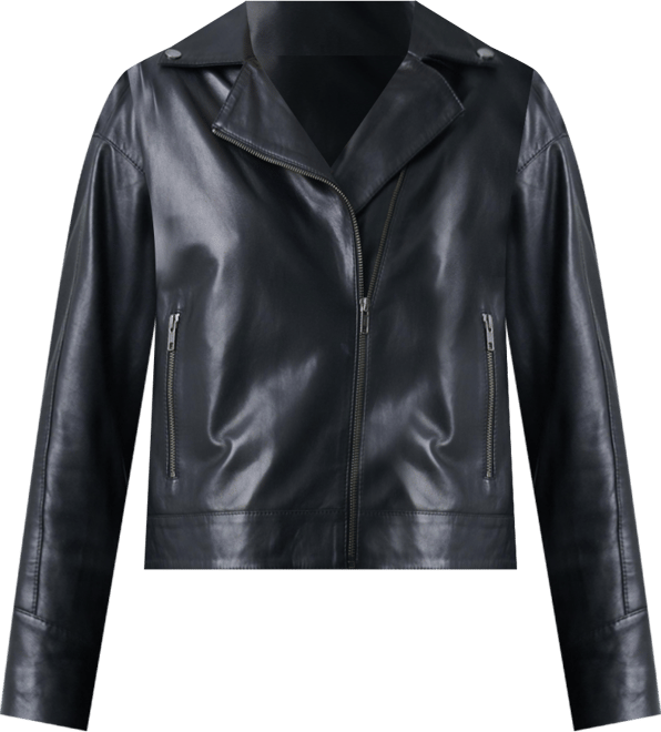 Women's Lyra Jacket in Leather for Women, Biker with Fringe