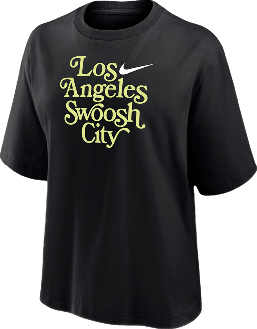 Nike Swoosh Cities Los Angeles Playera de manga corta de corte cuadrado para mujer
