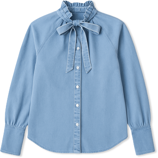 Women's Denim Shirt with Tie