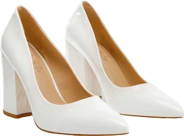 Kamira Patent Faux Leather Block Heel Pumps