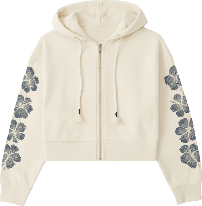 Juniors' Fringing Reefs Graphic Zip-Front Hoodie