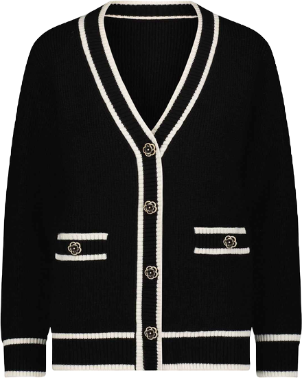 Black Rose Contrast Cardigan for Women | The Noli Shop