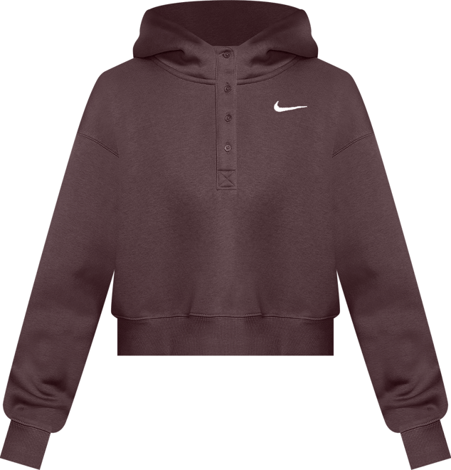Nike Sportswear Phoenix Fleece Felpa corta oversize serafino con cappuccio – Donna