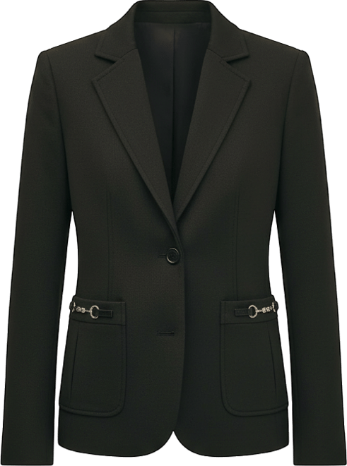 Wool-Blend Horsebit Detail Jacket