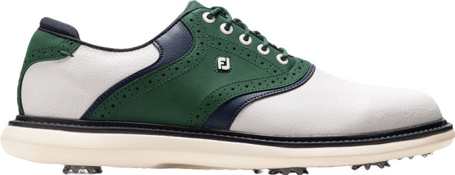 FootJoy Traditions Saddle Golf Shoes White/Hunter Green/Peacoat