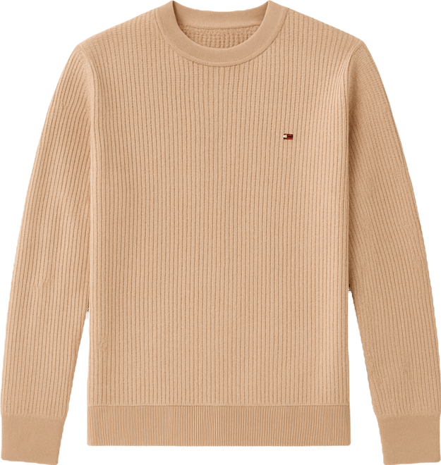 Men's Crewneck Two-Tone Cotton Cashmere Sweater