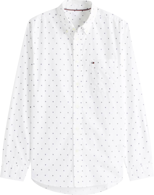 Men's Small Print Flex Poplin Shirt