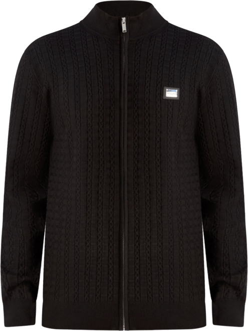 Men's Full Zip Cable Knit Sweater