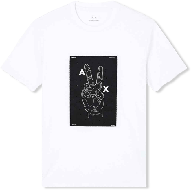 Men's Night Lab Peace Sign Embellished T-Shirt