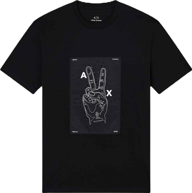 Men's Night Lab Peace Sign Embellished T-Shirt