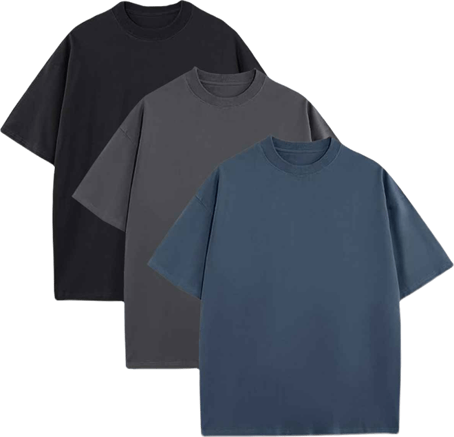 Men's 3-Pack Oversized Crewneck T-Shirt