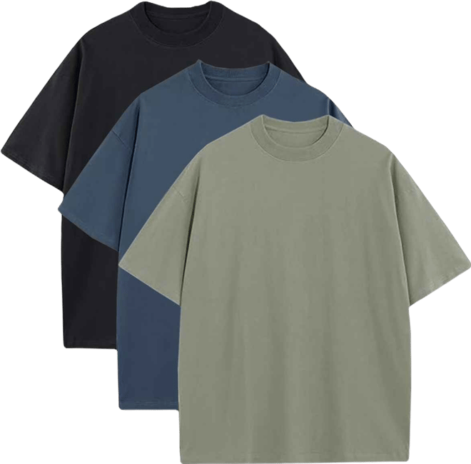 Men's 3-Pack Oversized Crewneck T-Shirt
