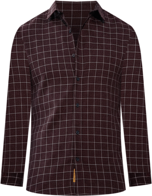 Men's Mocha Brown Graph-Check Shirt