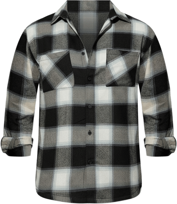 Men's Onyx Black Tartan Utility Shacket