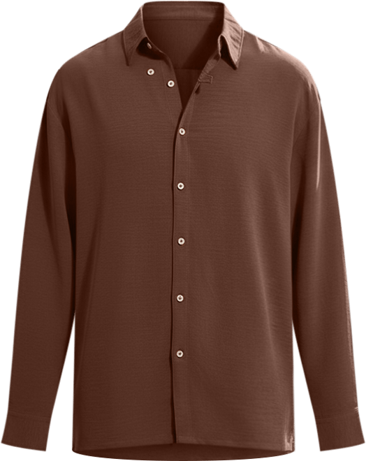 Men's Chocolate Brown Breezy Wrinked Shirt