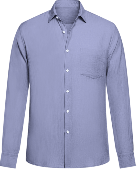 Men's Cornflower Blue Breezy Wrinked Relaxed Shirt