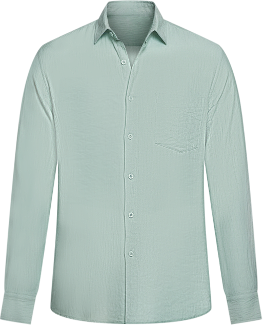 Men's Sage Green Breezy Wrinked Relaxed Shirt