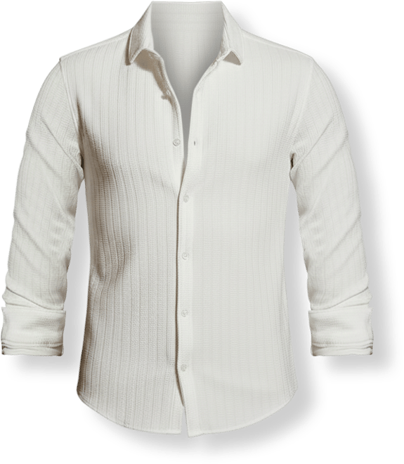 Men's Chalk White Chevron-Panel Tactile Shirt