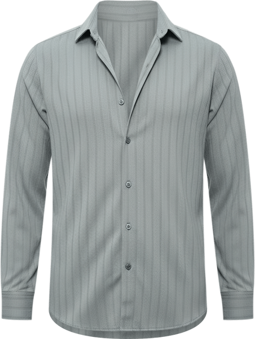 Men's Coin Grey Chevron-Panel Tactile Shirt